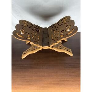 Hand-Carved Wooden Folding Book Stand – Display Stand / Quran or Bible Holder